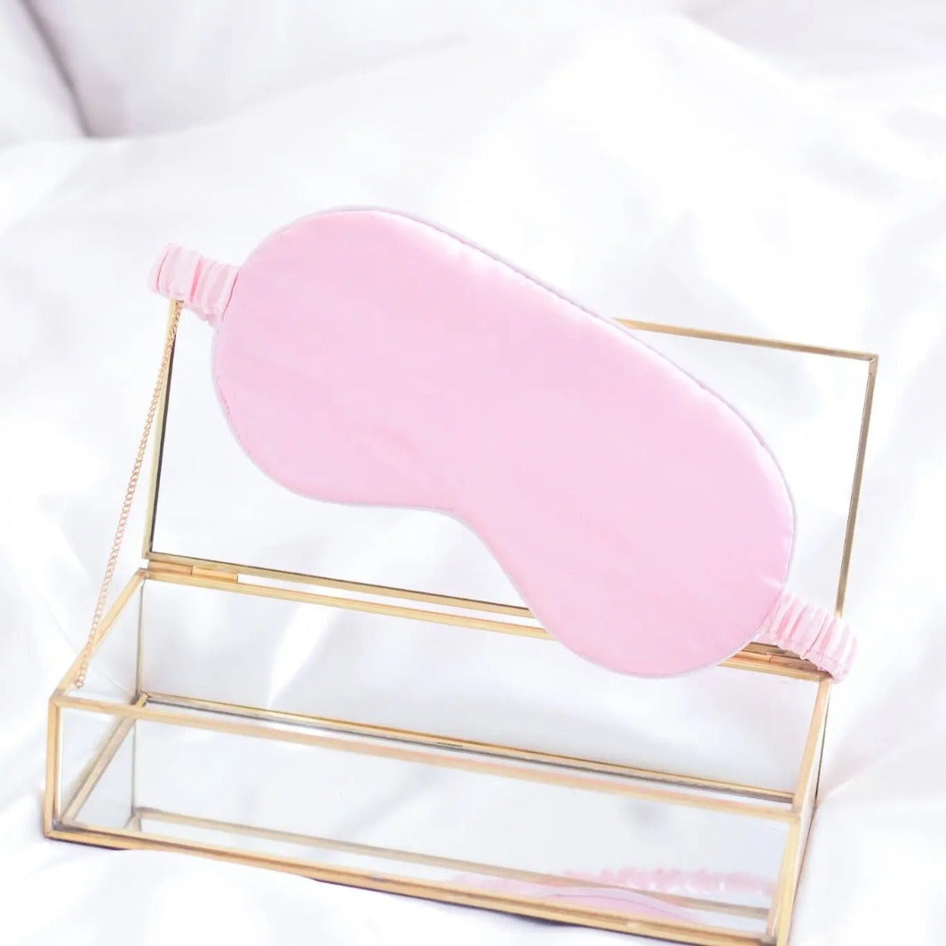 Luxe Satin Sleep Mask Pink Eye Mask Mary Grace Satin Mask